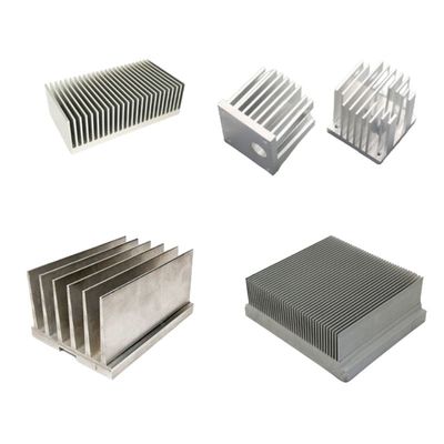 OEM Aluminio extrusión del disipador de calor Plata alta conductividad térmica