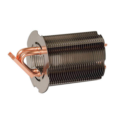 Tubo de calor de cobre anodizado fregadero de calor con aleta esquivada disipación de calor