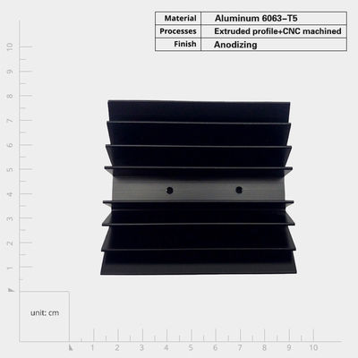 El lavavajillas de aluminio de extrusión de la serie 6000, el radiador de aluminio anodizante negro
