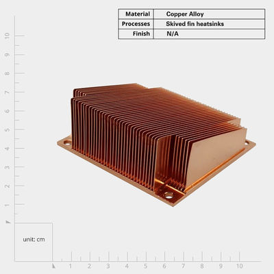 Sink de calor de cobre de aleta esquiable personalizado para componentes electrónicos