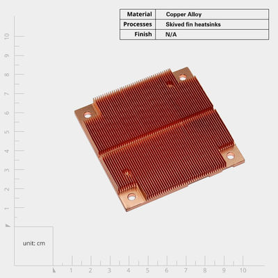 Dispensador de calor de cobre para disipación de calor de altura de aleta esquivada personalizada