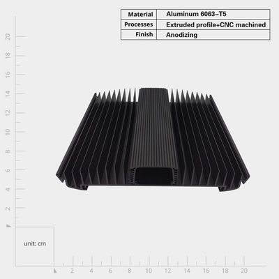 Dispensador de calor de extrusión de aluminio anodizado industrial personalizable para una refrigeración óptima