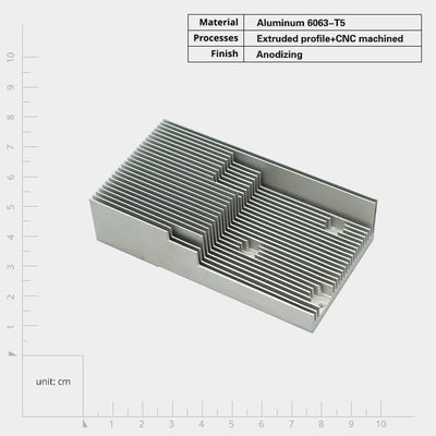 Extrusión industrial del disipador de calor metálico con ancho personalizable y perforación de golpeo anodizante