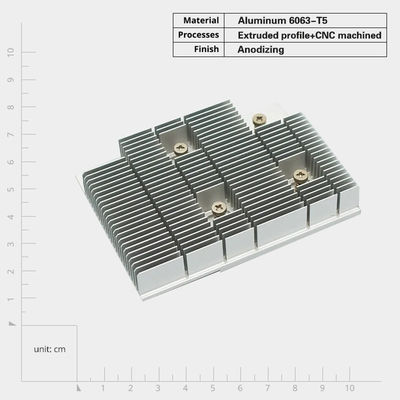 Discos de calor de extrusión de aluminio anodizado elegante personalizado con resistencia a la corrosión de montaje de tornillo