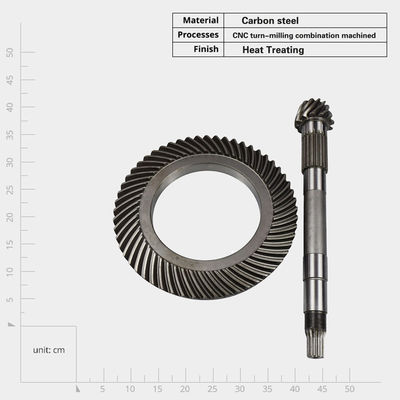 Conjunto de engranajes de biselado en espiral CNC personalizado de acero inoxidable Material de acero al carbono para sistema hidráulico