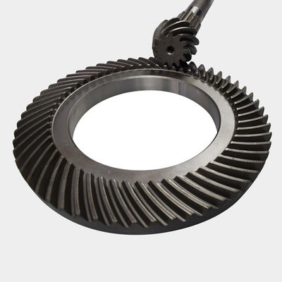 Conjunto de engranajes de biselado en espiral CNC personalizado de acero inoxidable Material de acero al carbono para sistema hidráulico