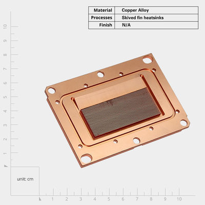 Cubo de refrigeración de alta densidad de cobre con aleta de esquivado Cubo de refrigeración de líquido Bloque de refrigeración CNC Mecánica de CPU Cooler Heatsink