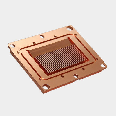 Cubo de refrigeración de alta densidad de cobre con aleta de esquivado Cubo de refrigeración de líquido Bloque de refrigeración CNC Mecánica de CPU Cooler Heatsink